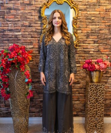 Black party wear palazzo set