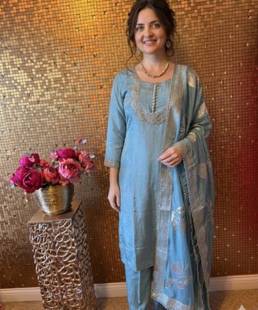 Light blue suit with farsi pant
