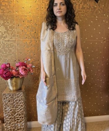 Flared palazzo with short shirt kurti