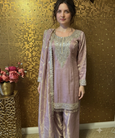 Light pastel mauve color Farsi salwar suit