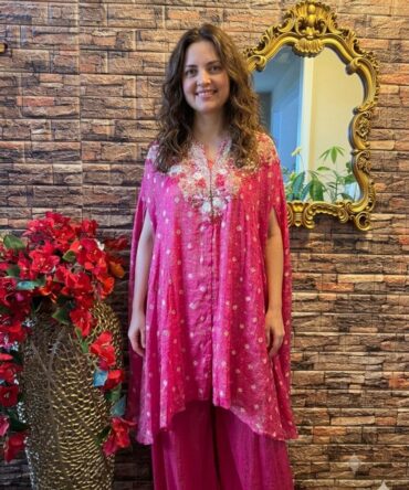 Indo Western elegant pink palazzo  Set
