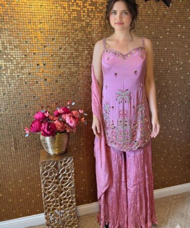 Indo Western - pink Sharara Set