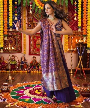 Purple beautiful Navratri lehenga