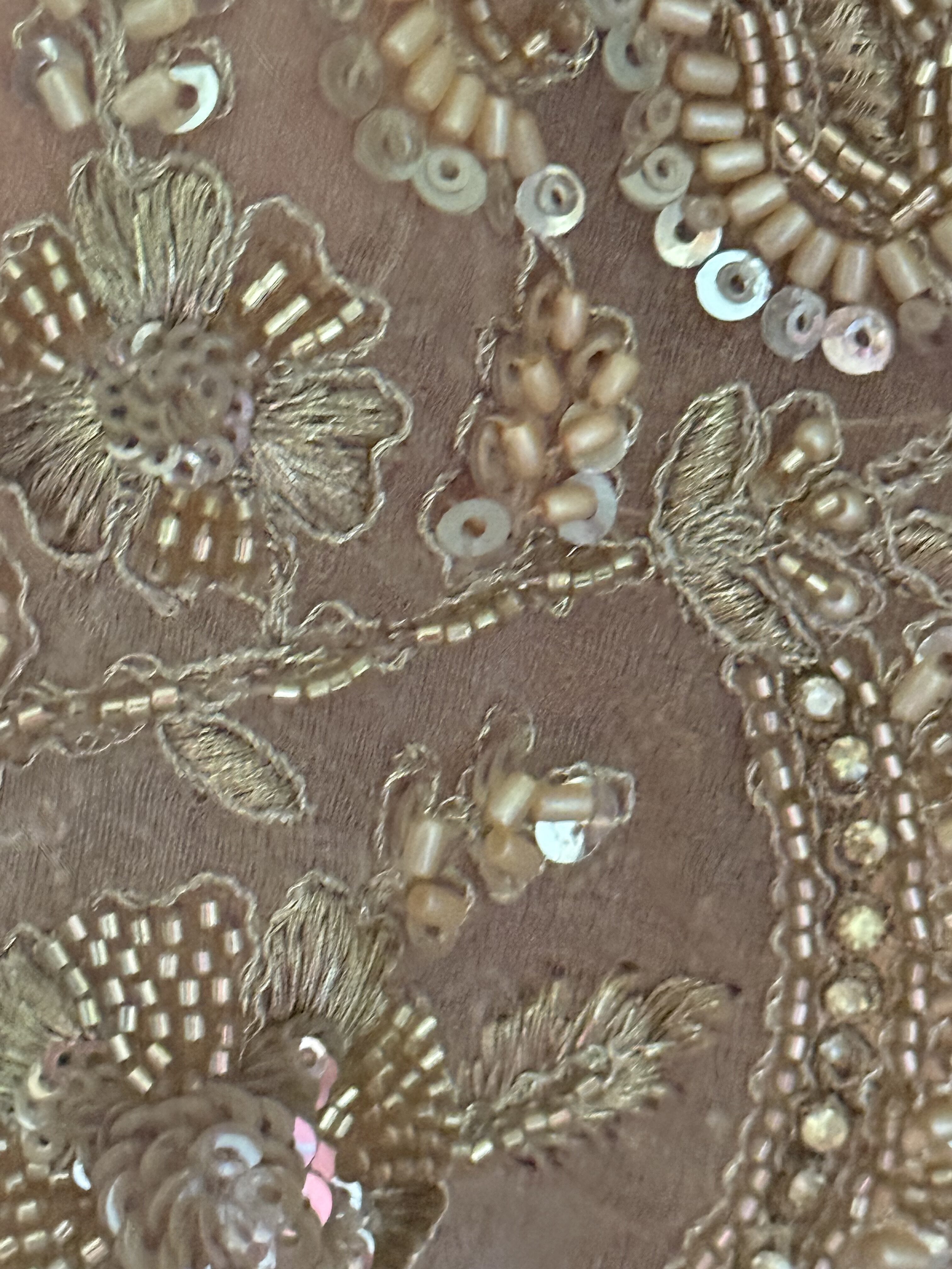 Light pink exclusive saree with hand embroidery - Image 3