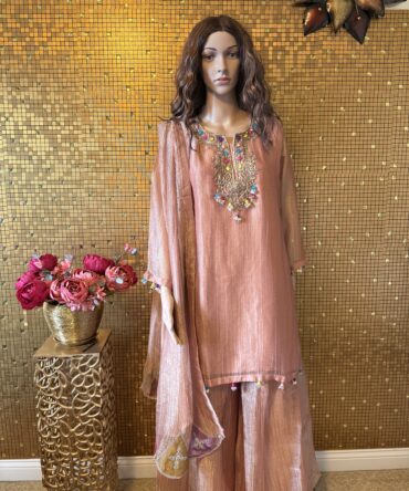 Rose gold crush Tissue palazzo set