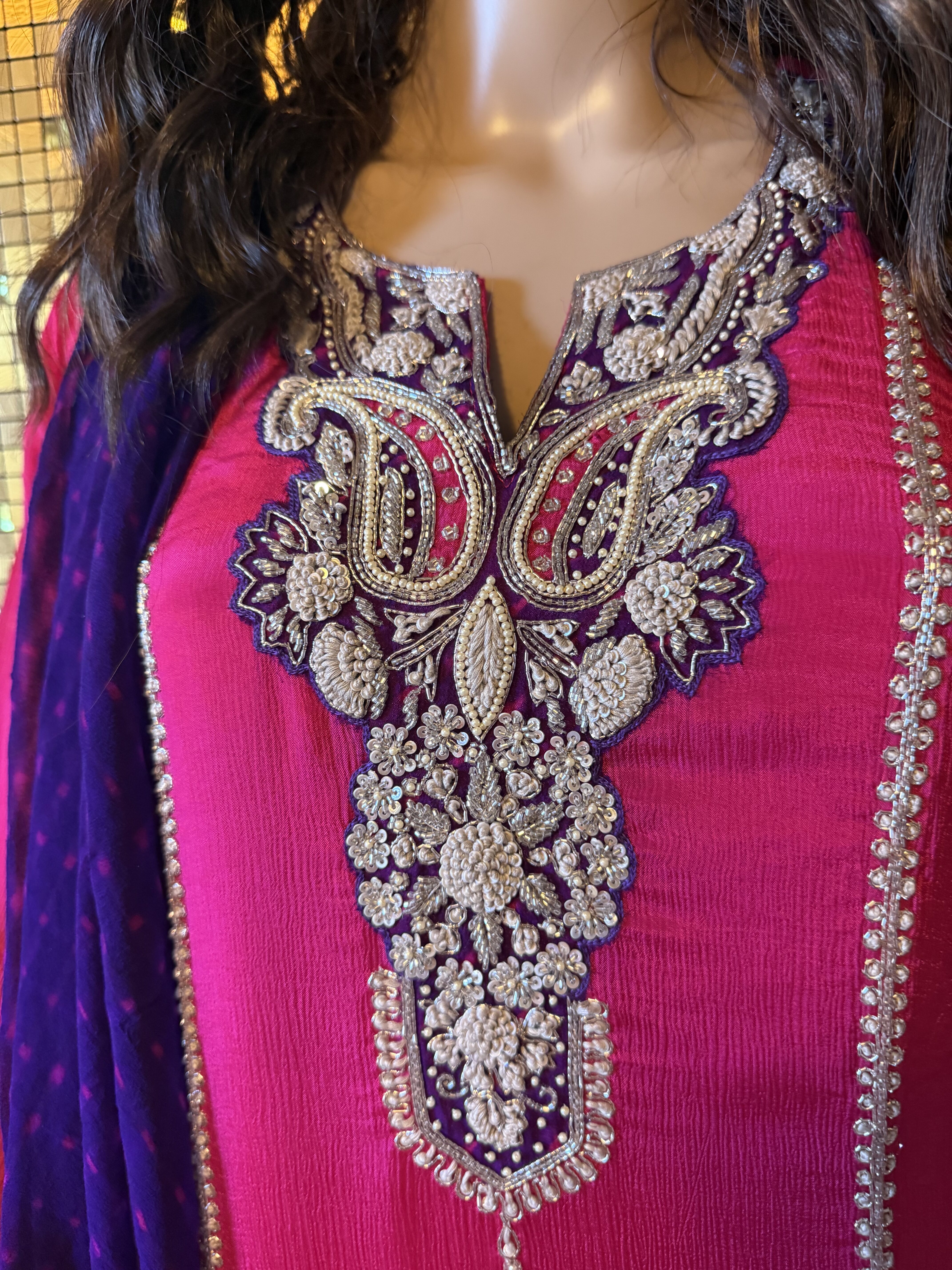 Hot pink and purple sharara set - Image 2