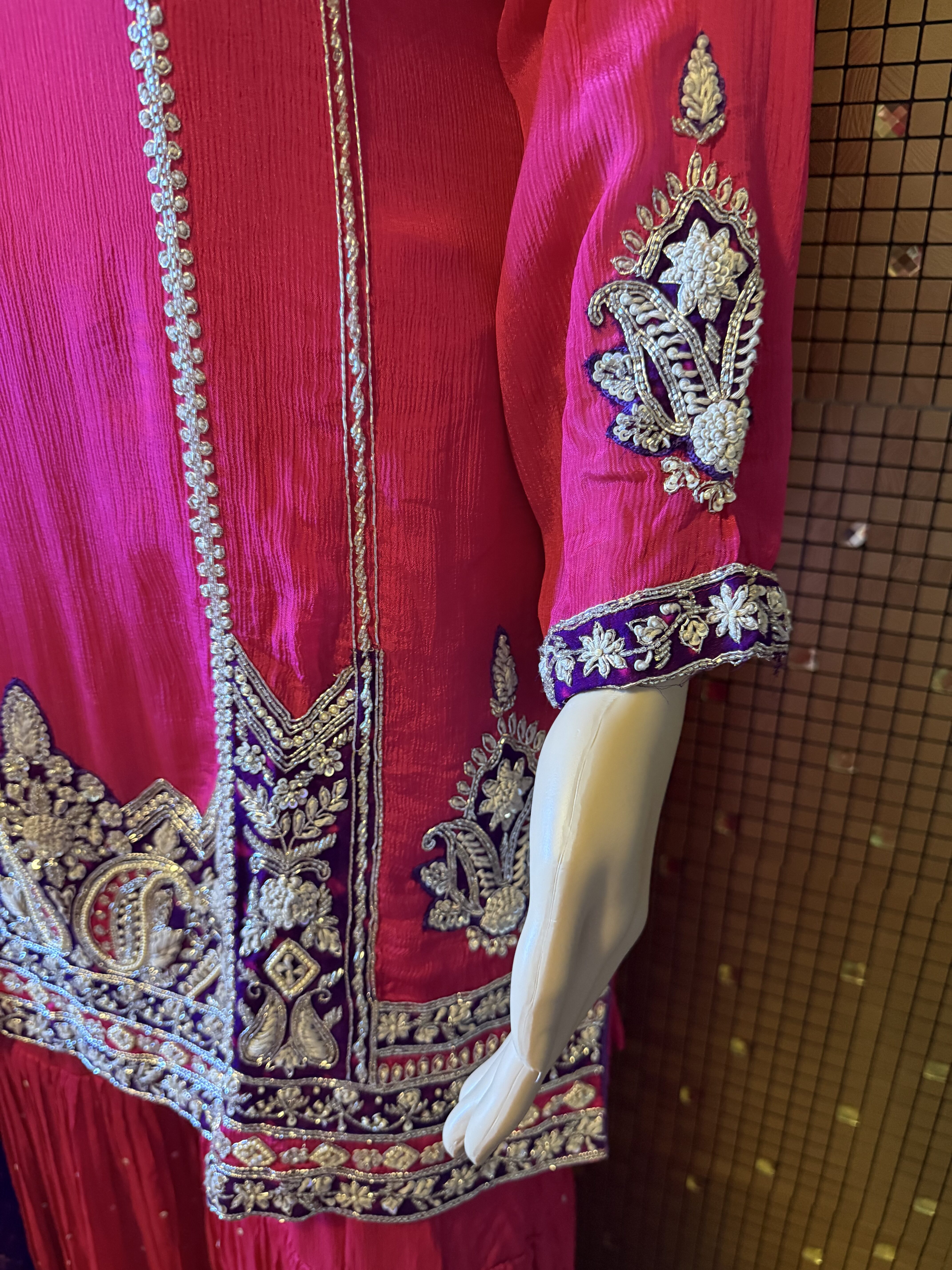 Hot pink and purple sharara set - Image 3