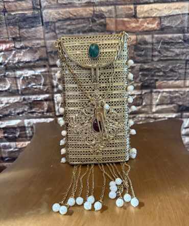 Beautiful brass stone decor purse