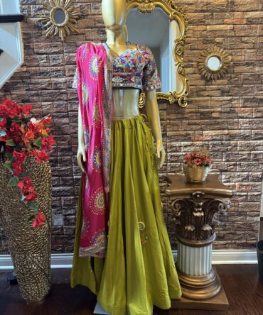 Beautiful olive color stunning lehenga set