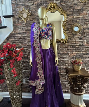 Beautiful purple Navratri lehenga
