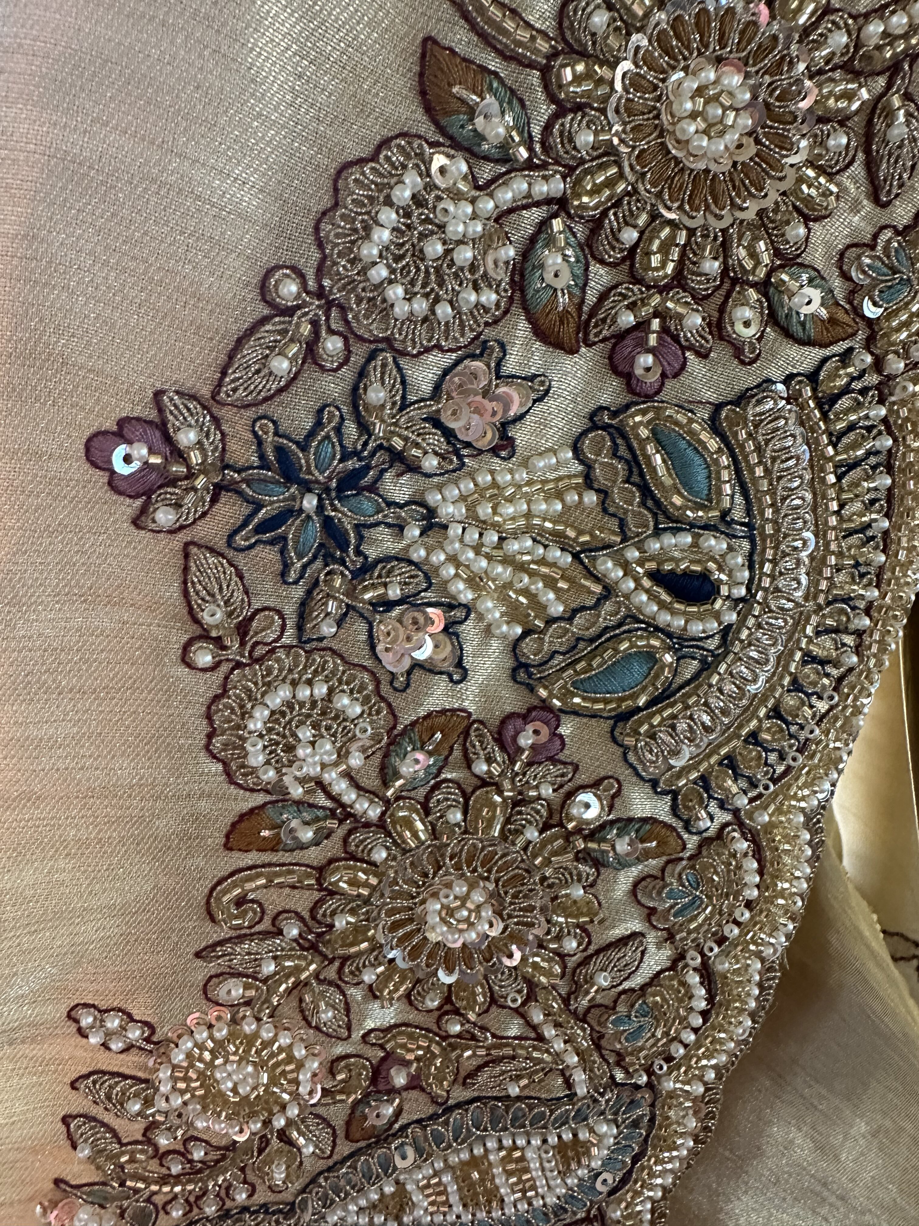 Stunning Ivory biege color saree - Image 4