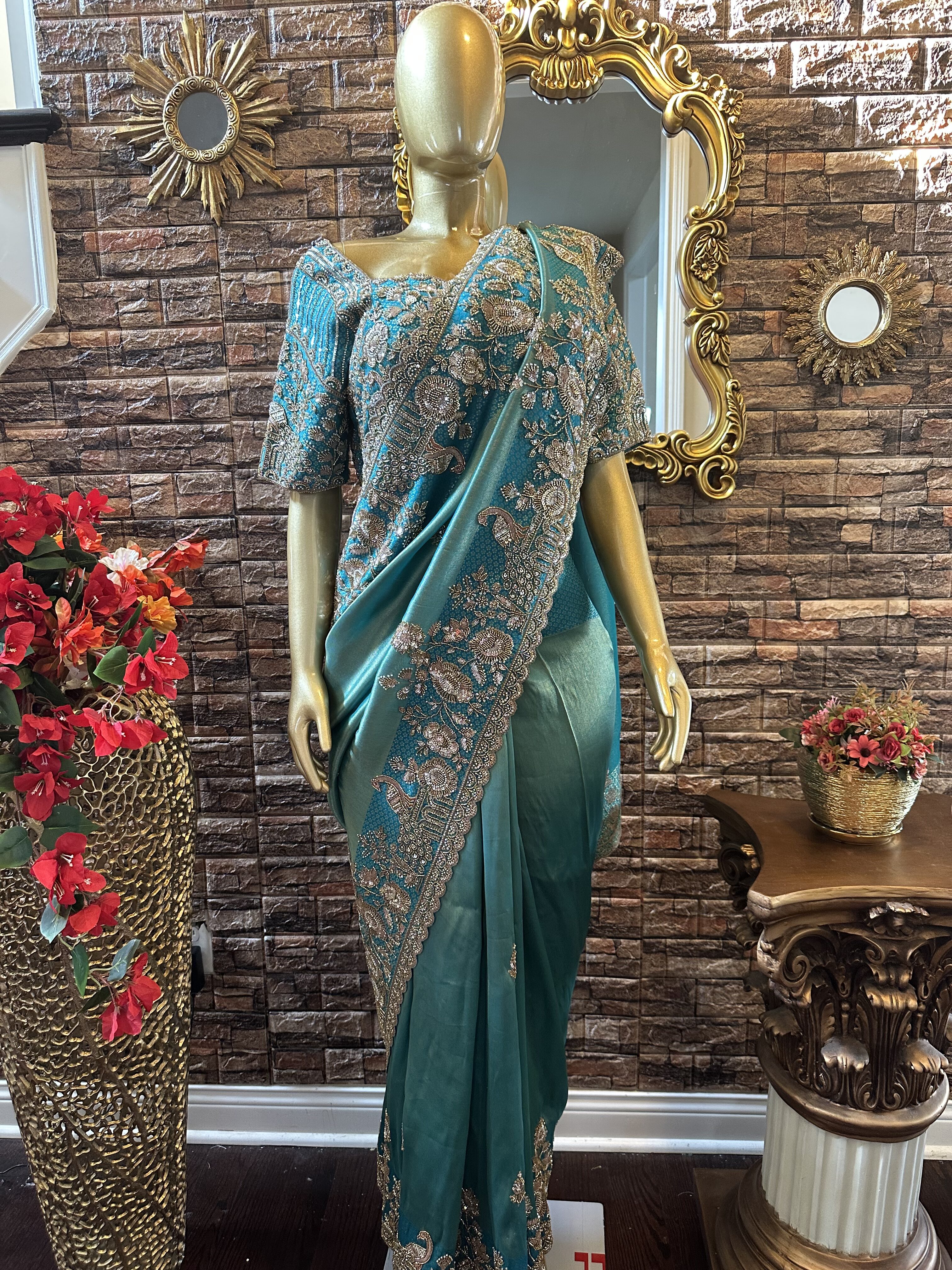 Stunning blue saree - Image 2
