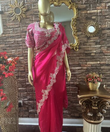 Beautiful hot pink saree