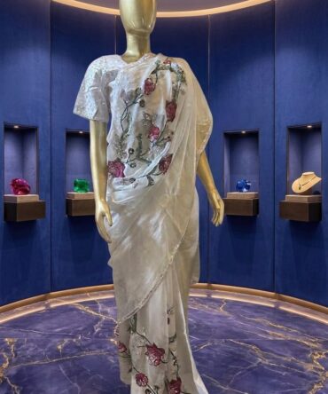 Nice elegant embroidered saree