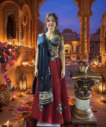 Beautiful traditional blend corset lahenga skirt