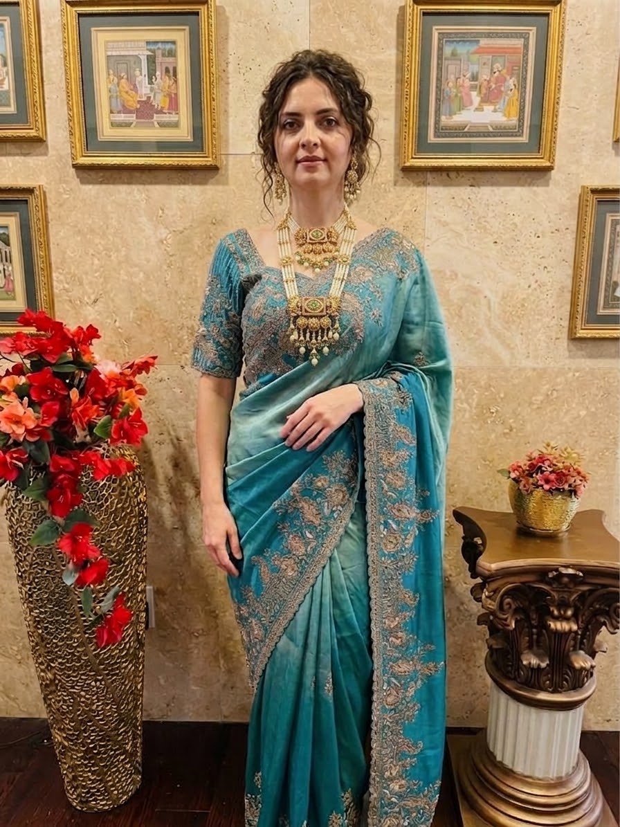 Stunning blue saree