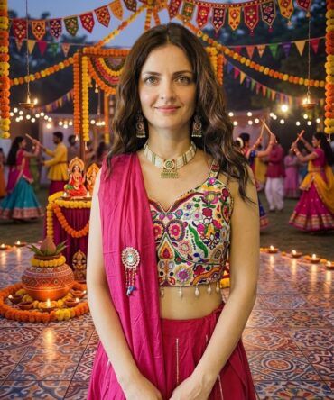 Beautiful hot pink lahenga skirt set