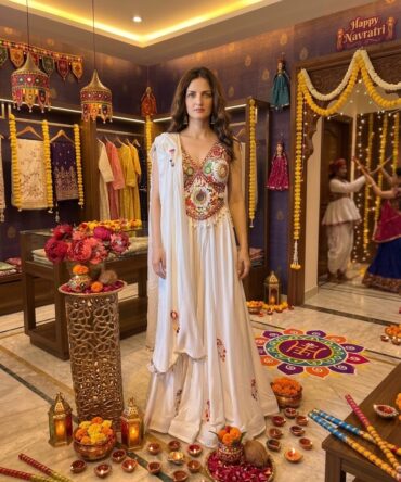 Beautiful white combination lahenga