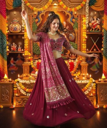 Beautiful elegant red combination  lehenga skirt set