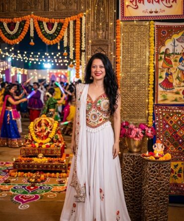 Beautiful white lehenga set with embroidery