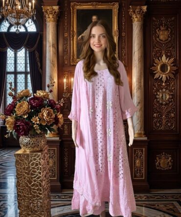 Beautiful pink anarkali suit