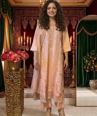 Pink color palazzo pant with long shirt and