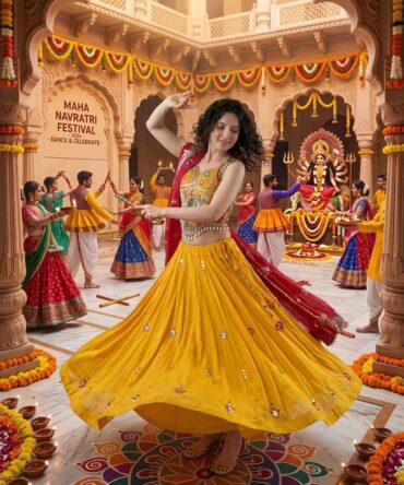 Beautiful yellow red lehenga
