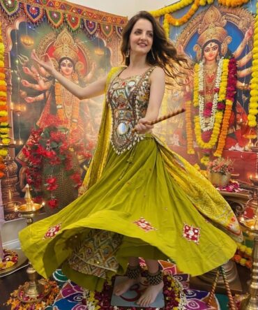 Beautiful olive green lahenga set